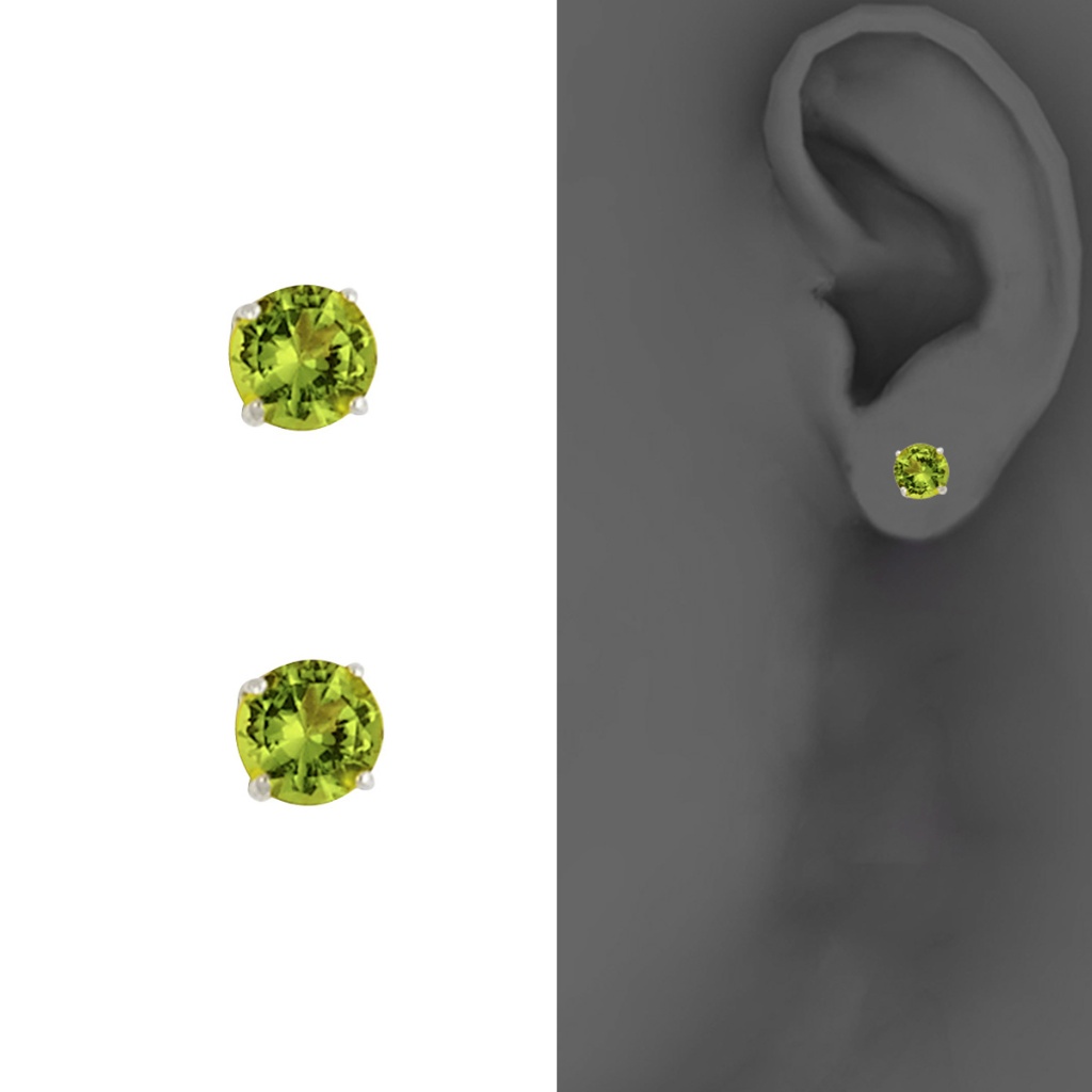 14k White Solitaire Birth Stone Stud - September